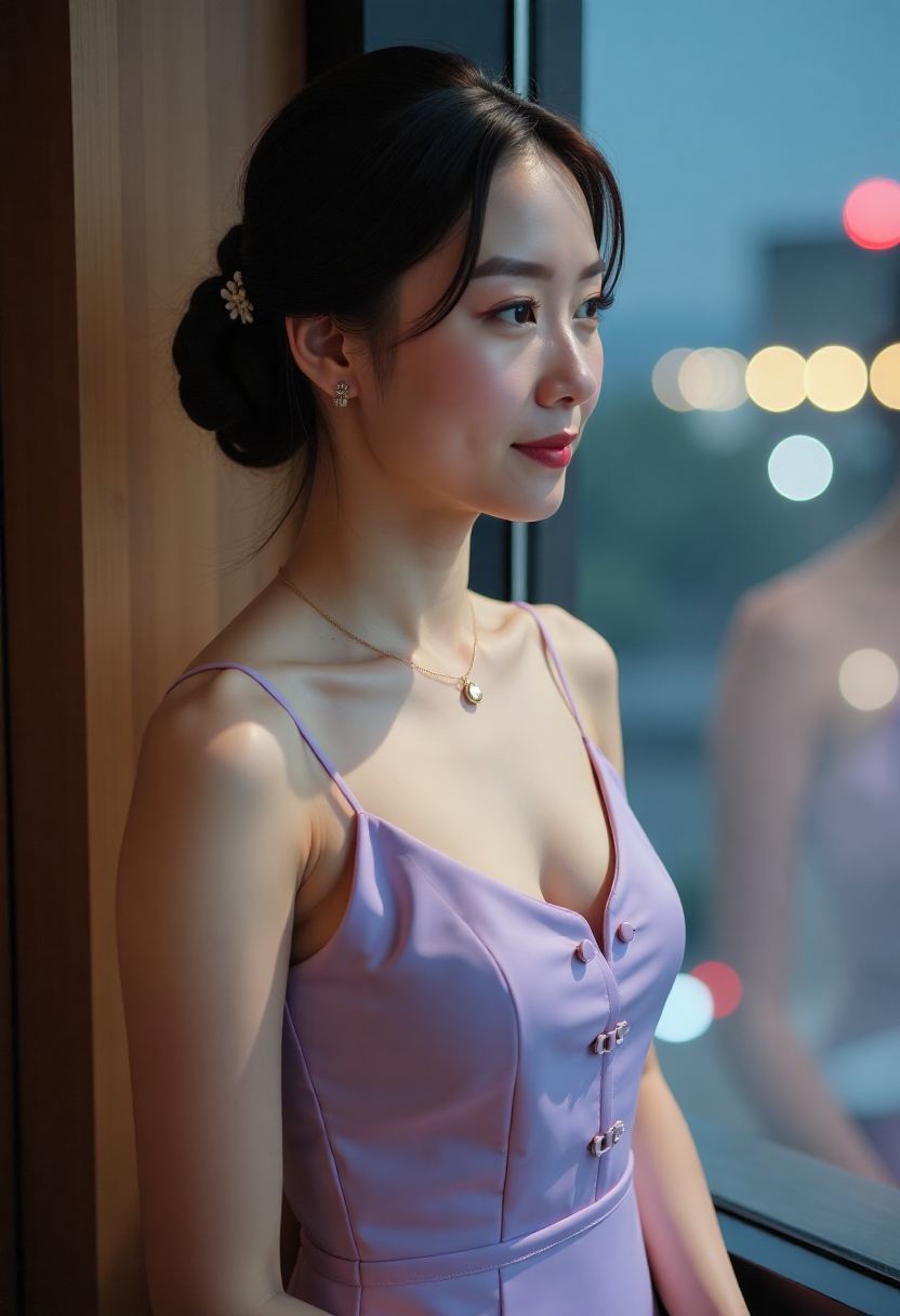 手绘动画中的小狐狸与星空森林
